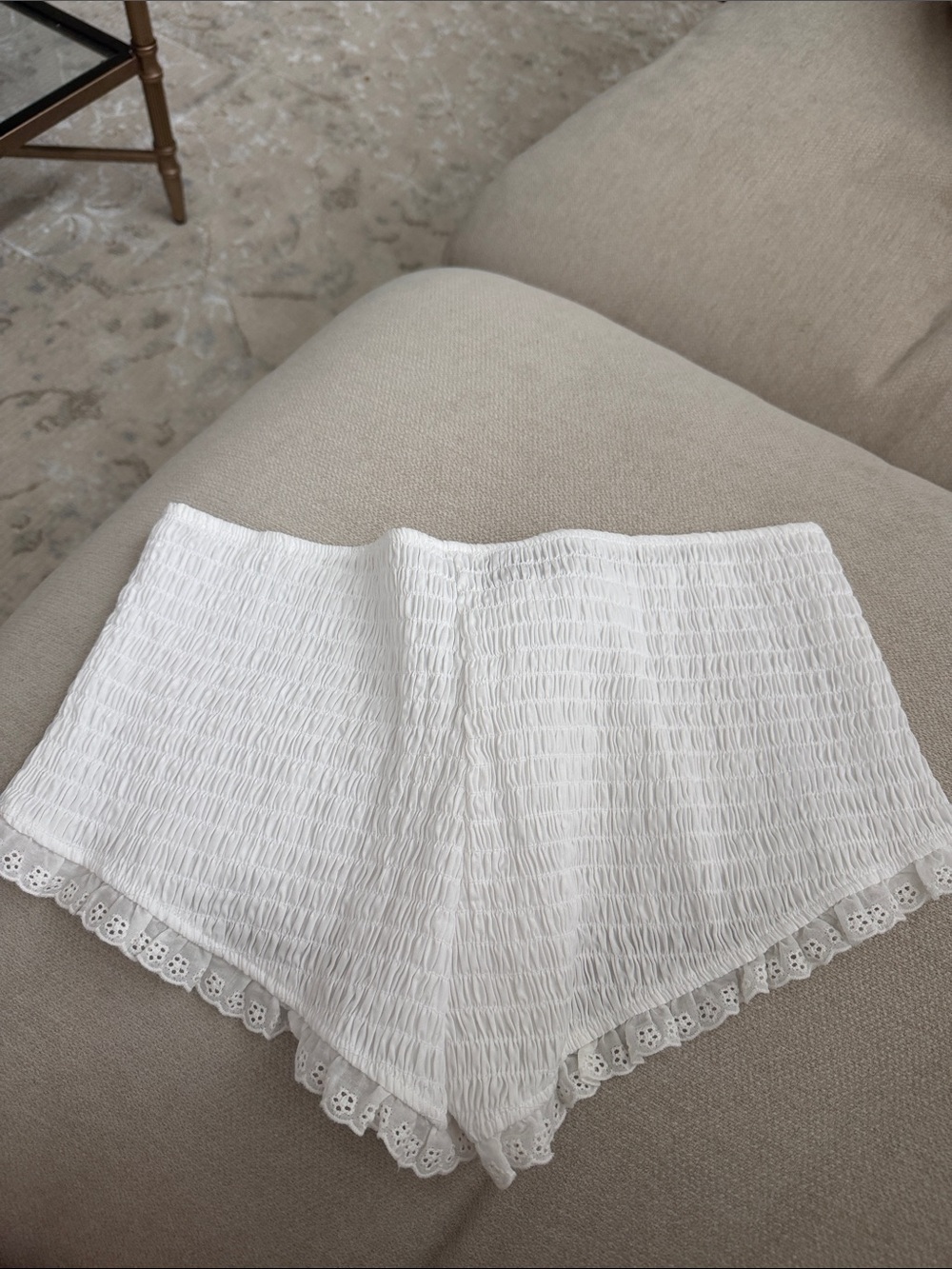 Smocked Lace-Trim Shorts - Picture 3 of 3